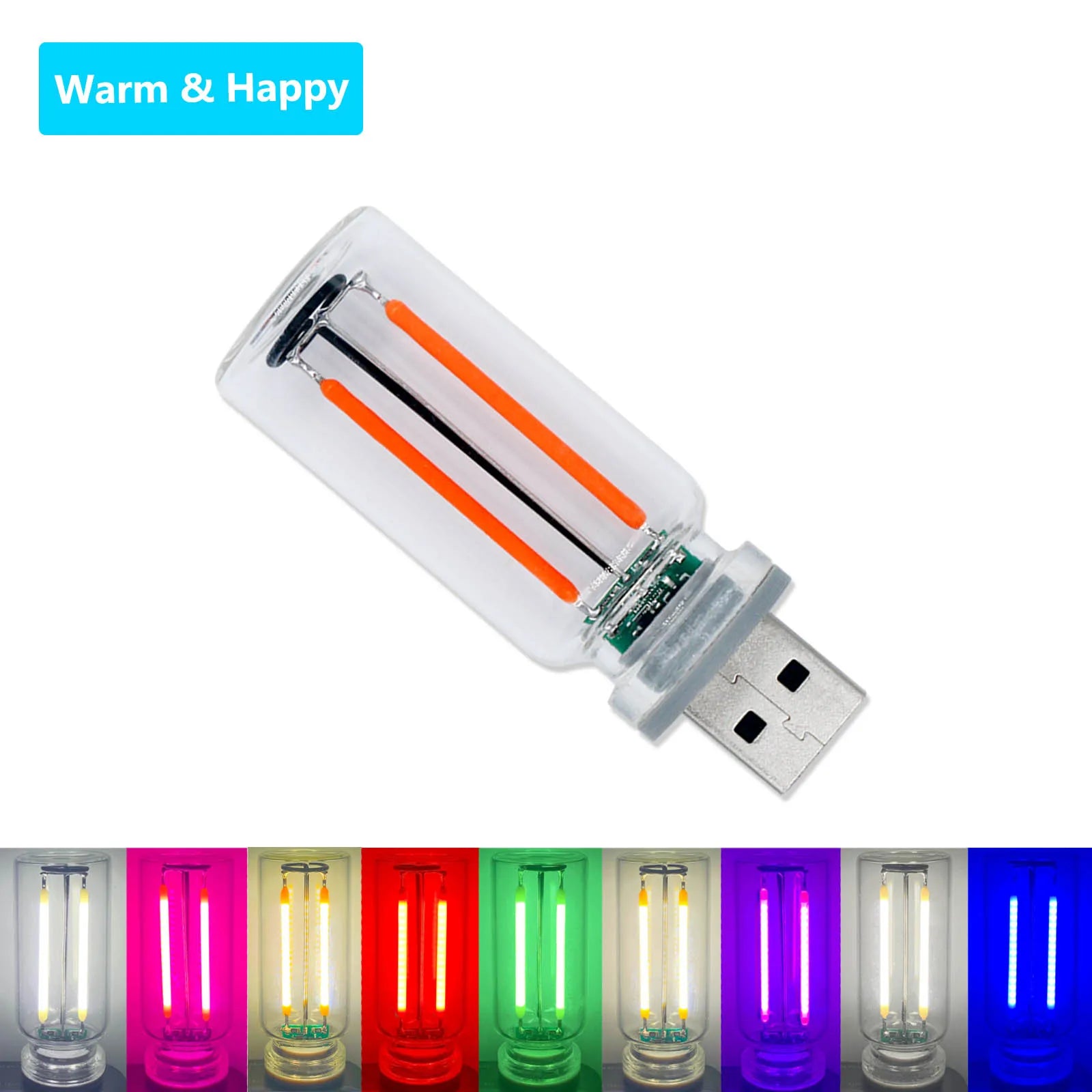 USB-LED-Atmosphärenlicht aus Glas mit Touch-Steuerung – Dimmbares Nachtlicht für Schlafzimmer und Auto